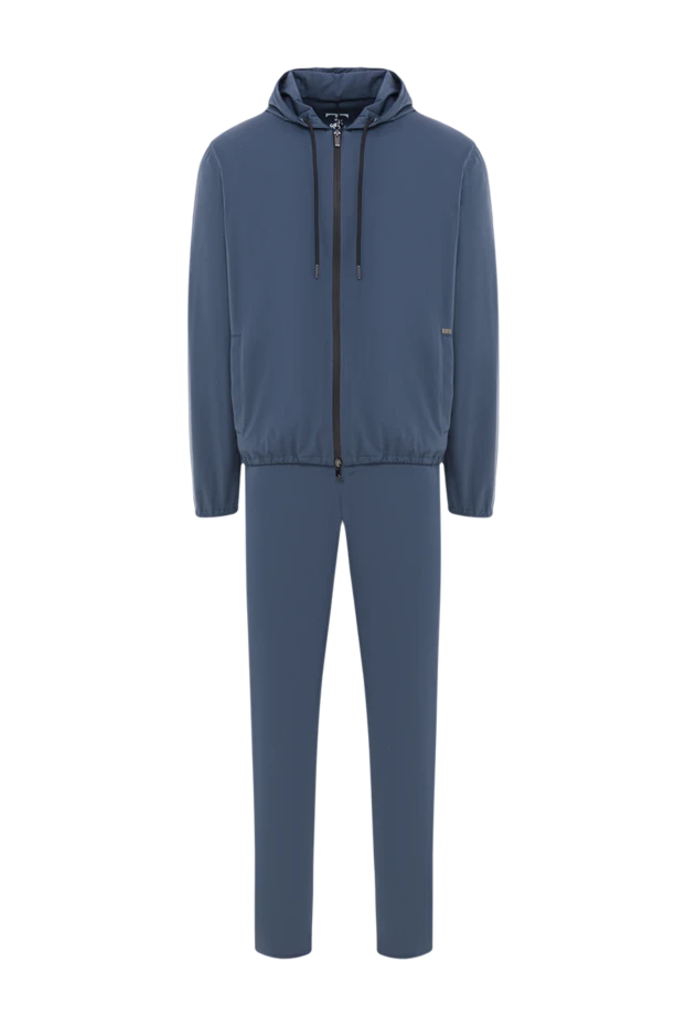 Чоловічий синій спортивний костюм з капюшоном на блискавці - фото 1