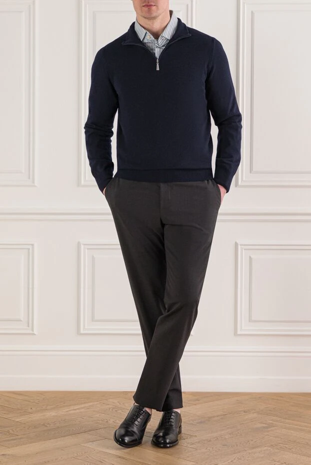 Tombolini dark grey men's casual trousers with elastic waistband 192740 - photo 2