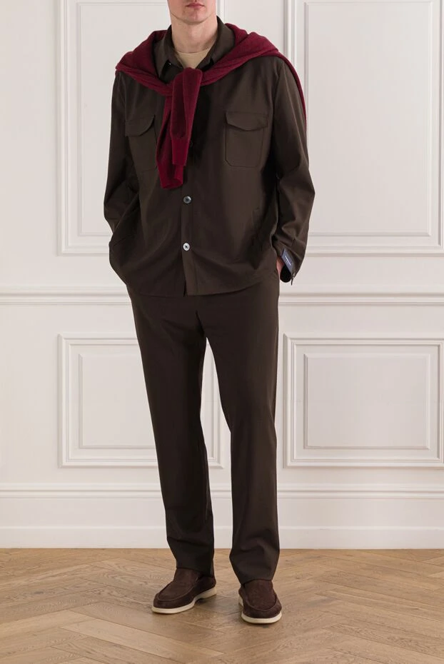 Tombolini чоловічий костюм коричневого кольору в стилі casual 192742 - фото 2