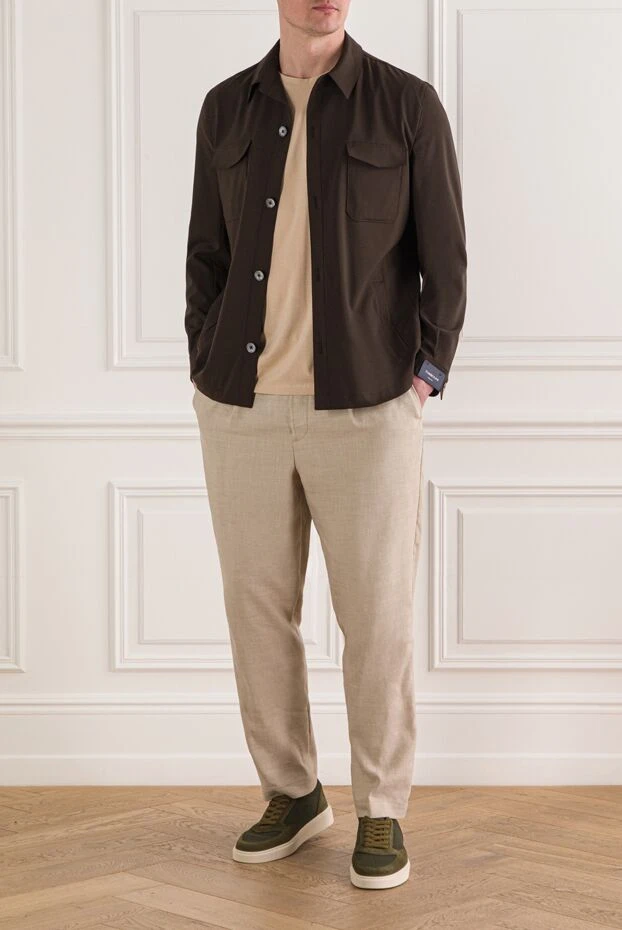 Tombolini brown men's shirt jacket with patch chest pockets 192743 - photo 2