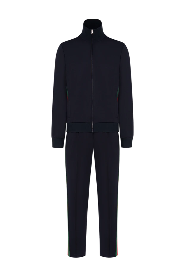 Gucci dark blue technical jersey tracksuit with web stripes 192774 - photo 1