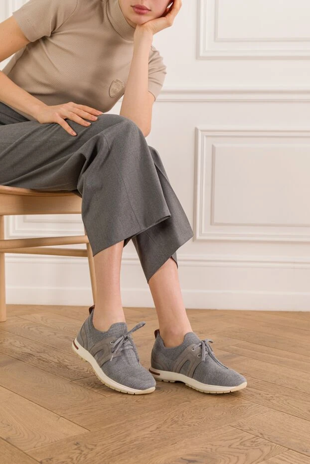 Loro Piana women's 360 lp flexy walk sneakers in gray 192775 - photo 2