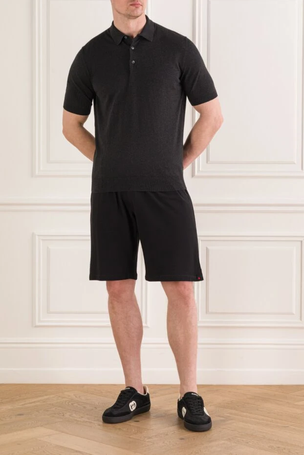 Kiton men's straight-cut shorts in black 192820 - photo 2
