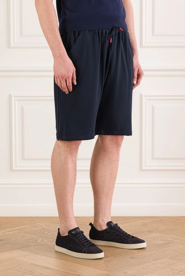 Kiton men's dark blue shorts made of soft stretch cotton jersey 192821 - photo 3