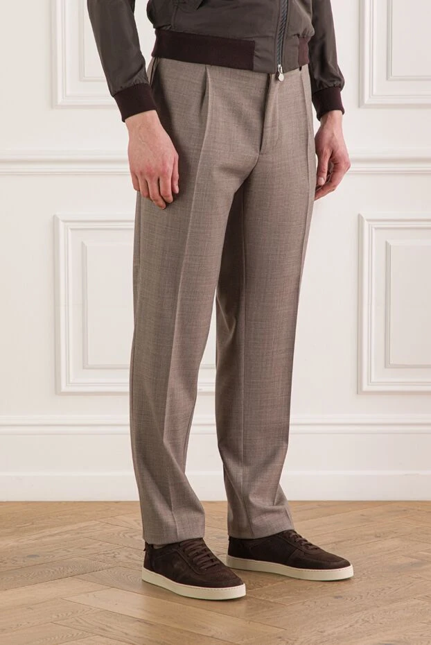 Berwich men's brown wool blend trousers 192850 - photo 3