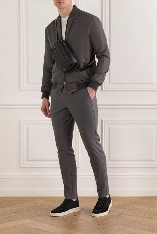 Berwich men's grey wool blend trousers with drawstring 192859 - photo 2