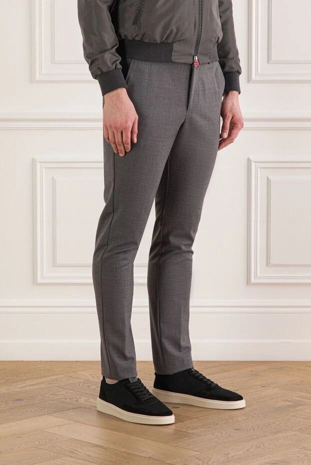 Berwich men's grey wool blend trousers with drawstring 192859 - photo 3