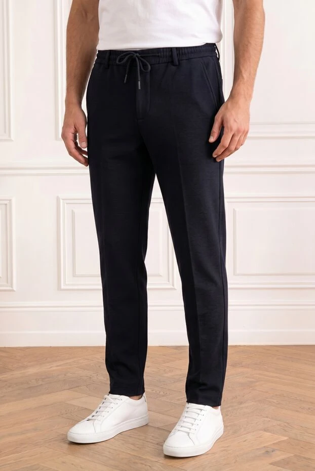 Berwich black men's classic drawstring jogger pants 192871 - photo 2