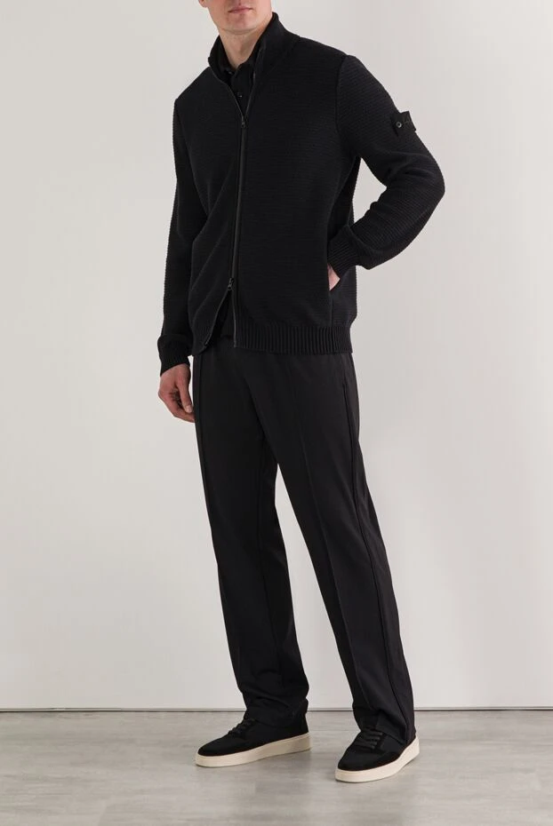 Stone Island loose-fitting black zip-up cardigan with pockets 192879 - photo 2