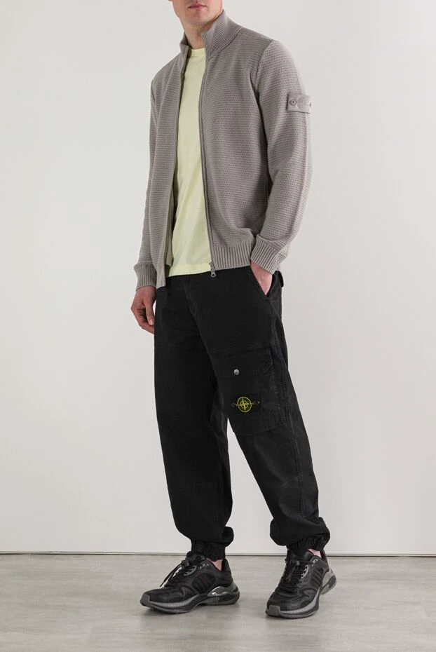 Stone Island свободный кардиган на молнии с карманами серого цвета 192881 - фото 2