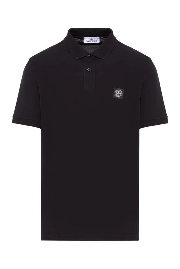 Black cotton polo shirt with Compass logo patch - photo 1