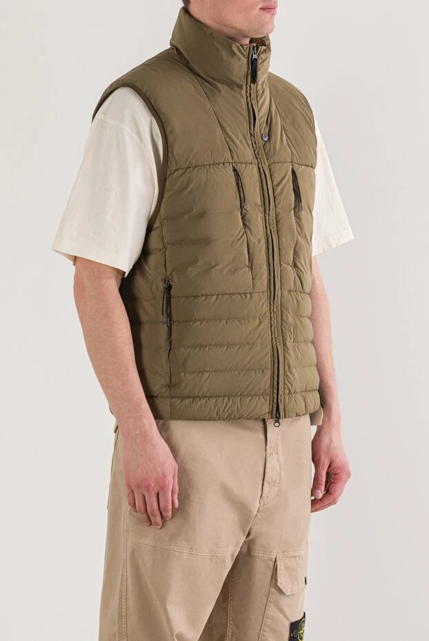 Stone Island green down vest with a stand-up collar and a two-way zipper 192931 - photo 3