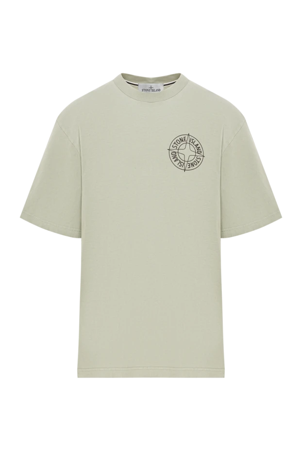 Серо-зеленая футболка стандартного кроя с принтом Outline Compass - фото 1
