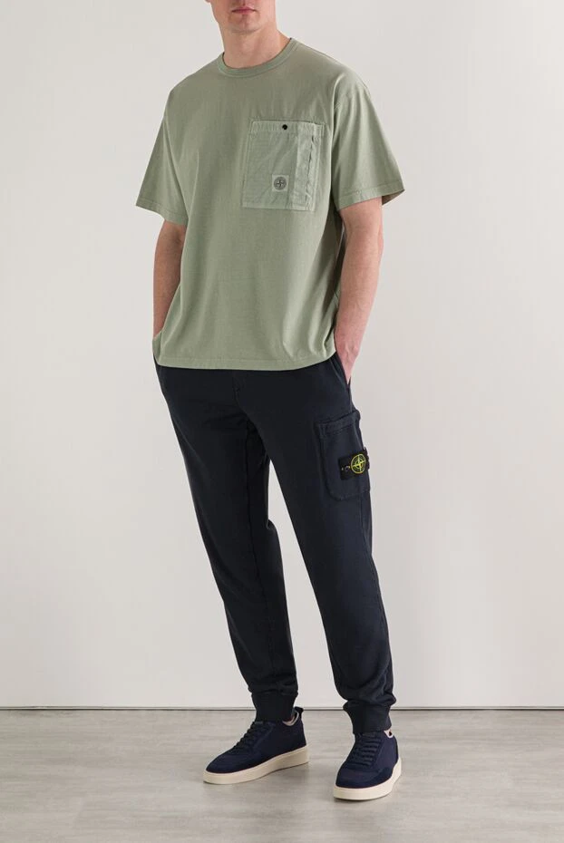 A regular-fit green T-shirt with a chest pocket. - photo 2
