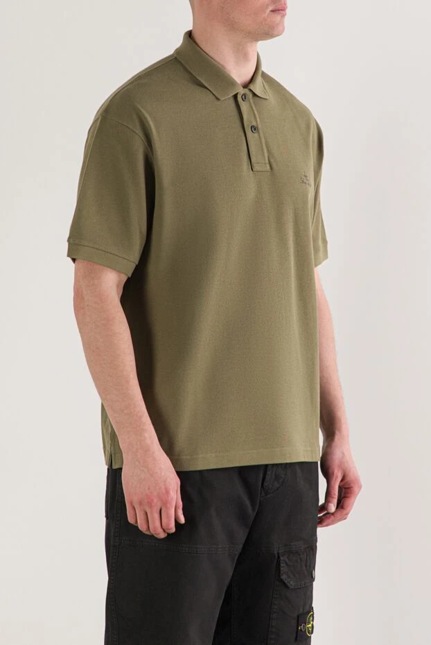 Stone Island green polo shirt with short sleeves and embroidered logo, regular fit 192944 - photo 3