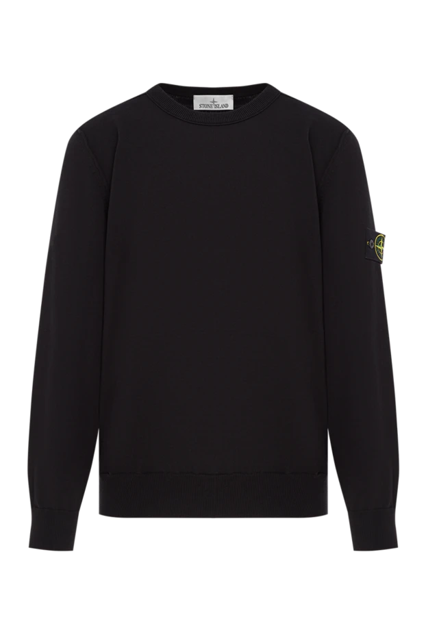 Stone Island knitted black crew neck sweater in soft organic cotton 192948 - photo 1