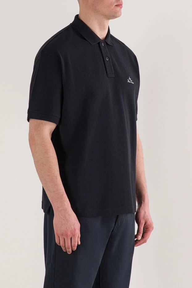Stone Island blue polo shirt with short sleeves and embroidered logo, regular fit 192951 - photo 3
