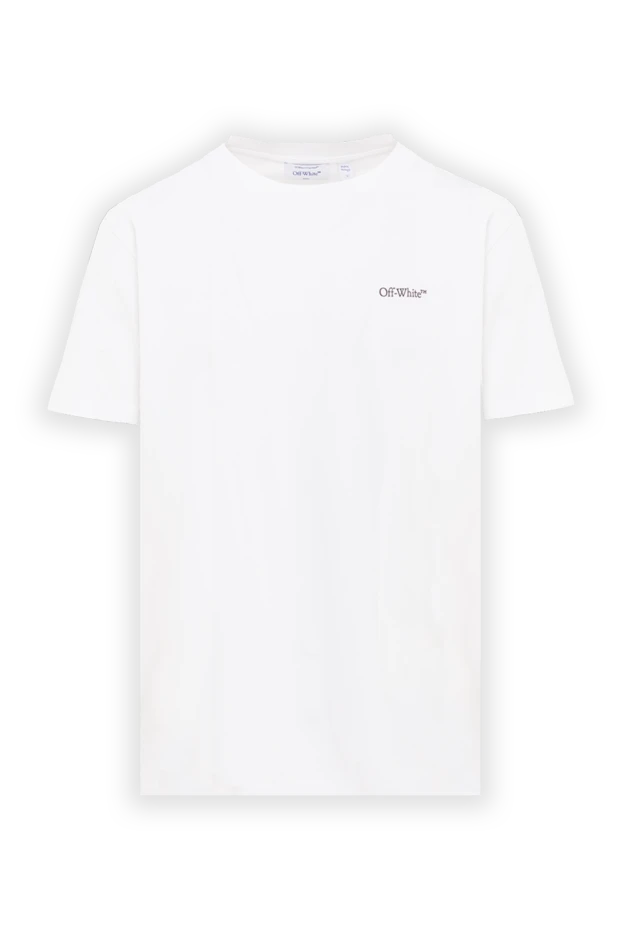 Off-White чоловіча біла футболка з бавовняного джерсі з логотипом arrows на спині 192975 - фото 1