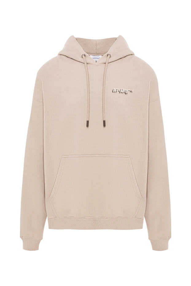 Off-White бежевое худи свободного кроя с карманом-кенгуру 192991 - фото 1