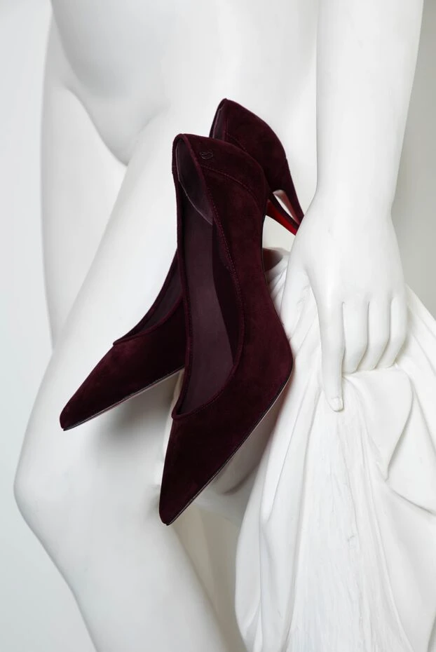 Christian Louboutin iconic sporty kate burgundy velour pumps 193009 - photo 2