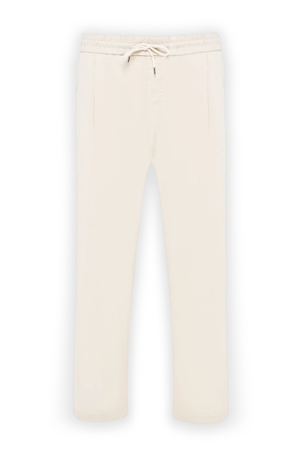 Jacob Cohen men's beige loose-fitting trousers with an elastic waistband 193016 - photo 1