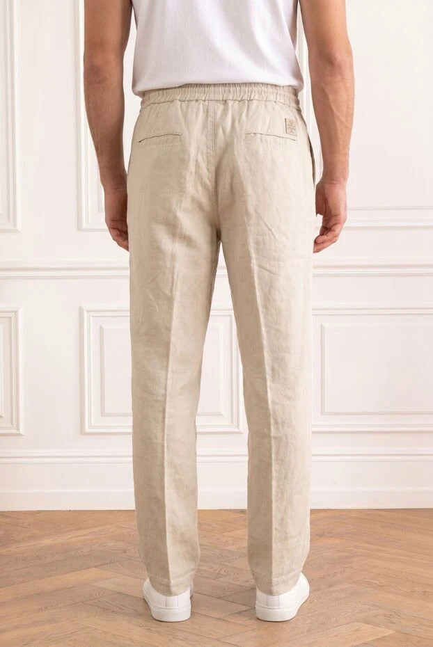 Jacob Cohen men's beige loose-fitting trousers with an elastic waistband 193016 - photo 2