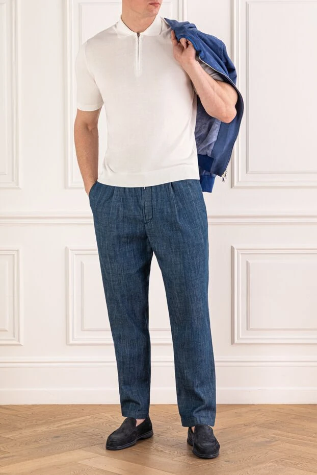 Jacob Cohen blue men's jogger jeans with drawstrings 193020 - photo 2