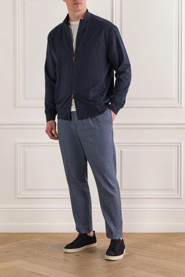 Jacob Cohen сині чоловічі штани з еластичним поясом та куліскою 193025 - фото 2