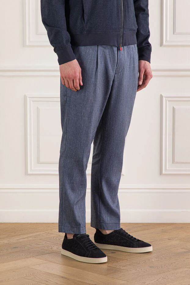Jacob Cohen blue men's trousers with elastic waistband and drawstring 193025 - photo 3