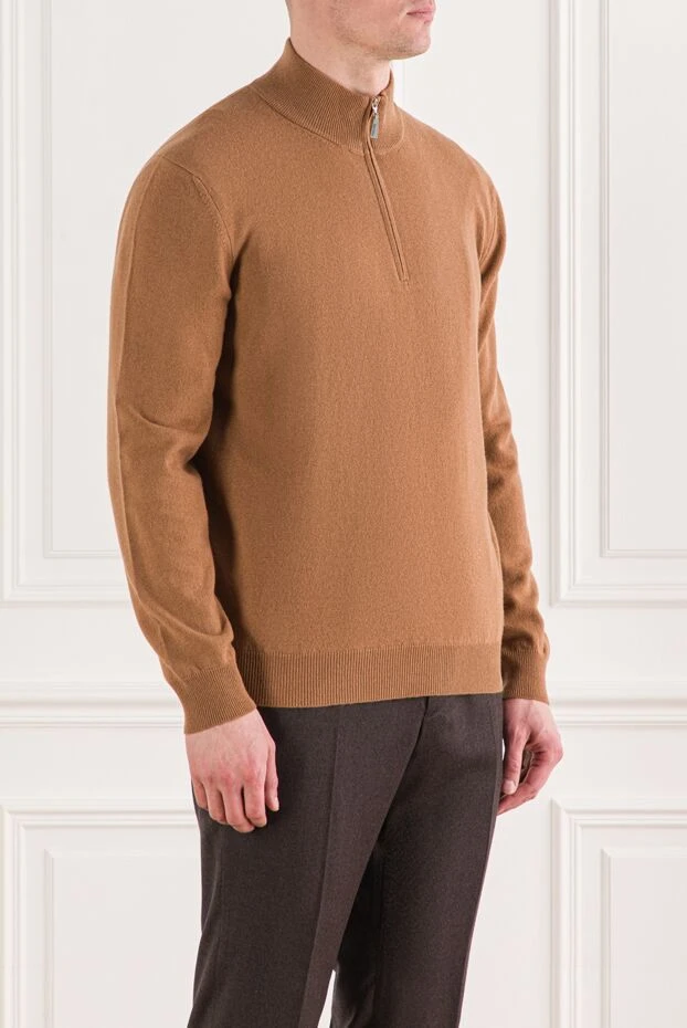 Gran Sasso men's zip-up collar trouser in hazelnut 193078 - photo 3