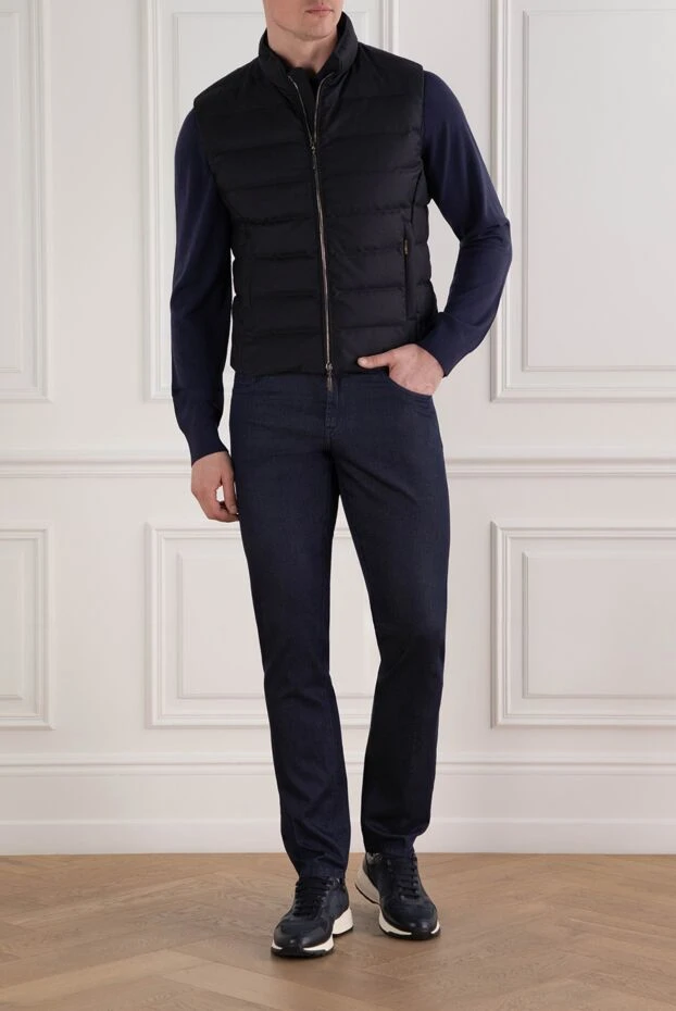 Moorer oliver men's quilted down vest in dark blue 193090 - photo 2