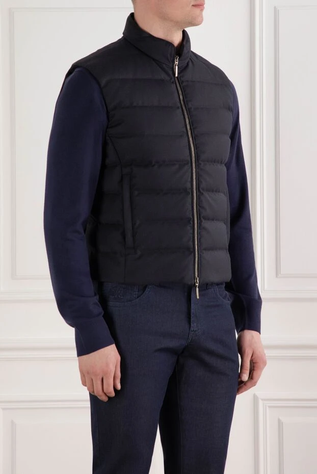 Moorer oliver men's quilted down vest in dark blue 193090 - photo 3