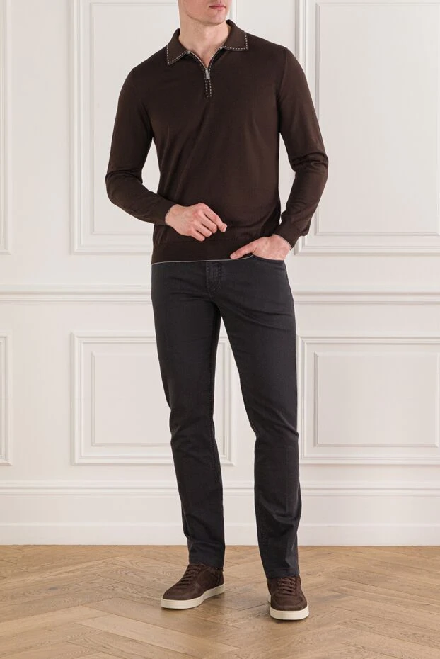 Stefano Ricci men's graphite cotton jeans with classic pockets 193135 - photo 2