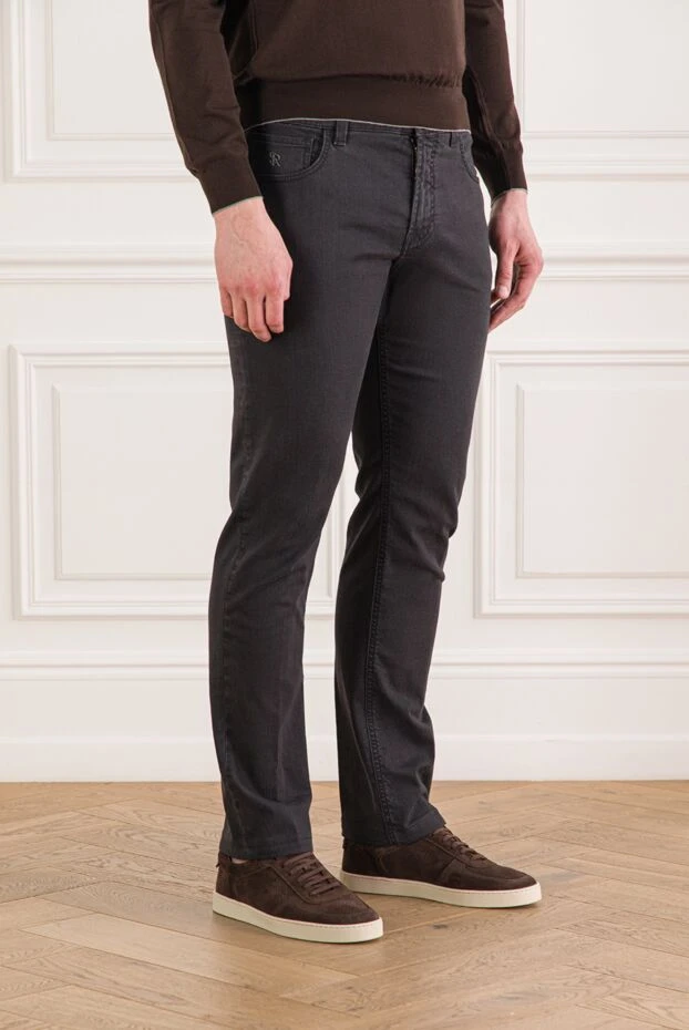 Stefano Ricci men's graphite cotton jeans with classic pockets 193135 - photo 3