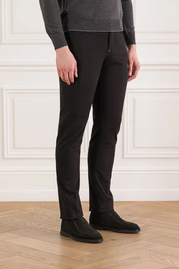Stefano Ricci men's black cotton jeans with contrasting pocket inserts 193141 - photo 3