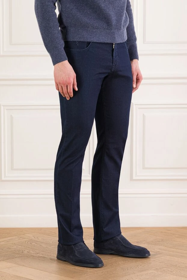 Stefano Ricci men's dark blue stretch cotton denim jeans 193142 - photo 3