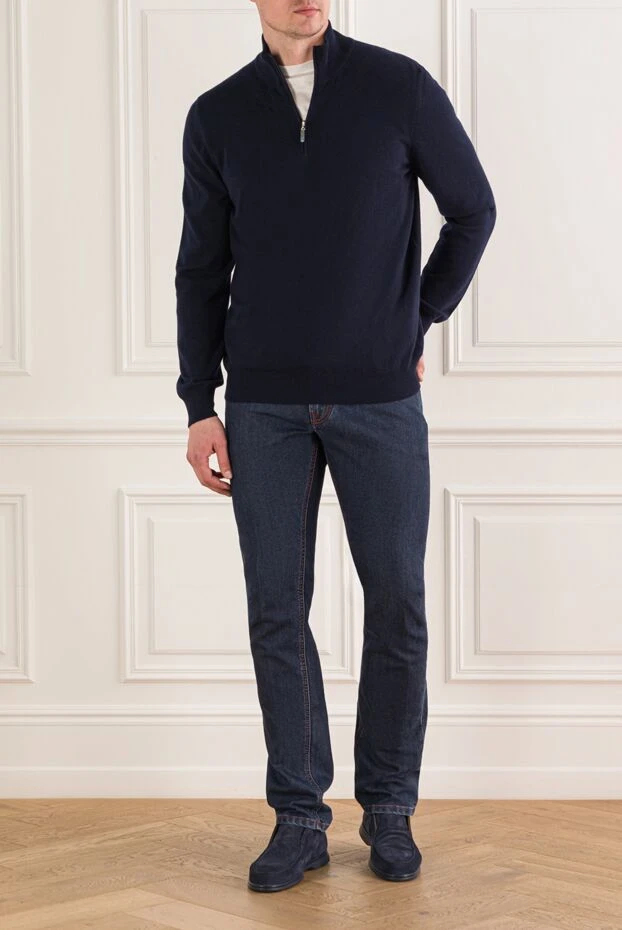Stefano Ricci men's premium dark blue jeans in a classic style 193143 - photo 2
