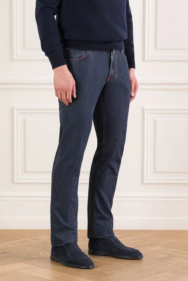 Stefano Ricci men's premium dark blue jeans in a classic style 193143 - photo 3