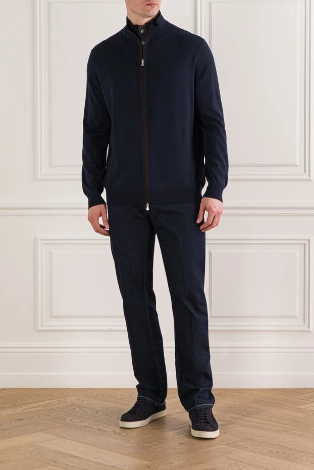 Stefano Ricci dark blue cotton jeans with contrast stitching 193145 - photo 2