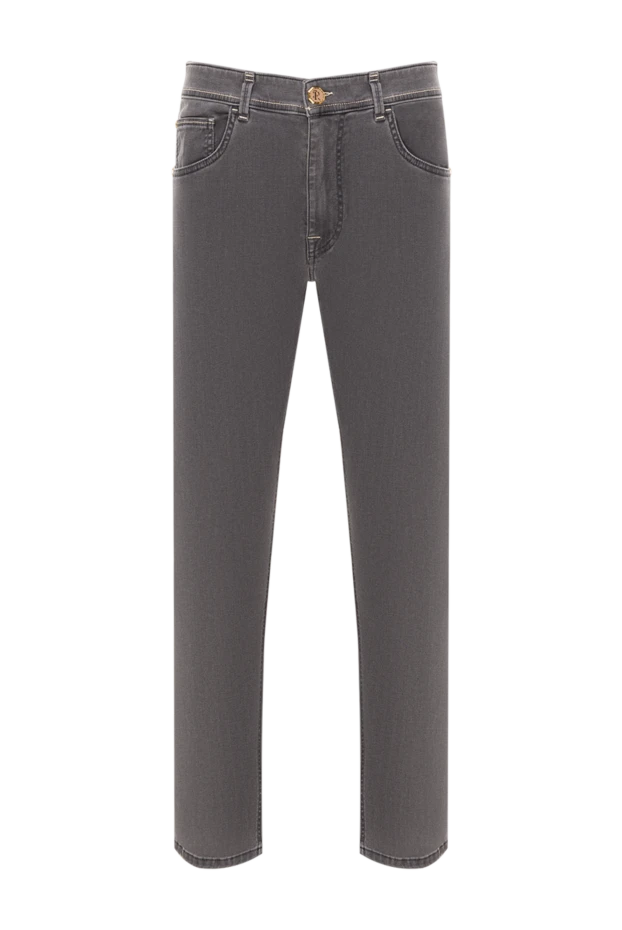 Stefano Ricci gray cotton jeans with contrasting decorative stitching on the pockets 193146 - photo 1
