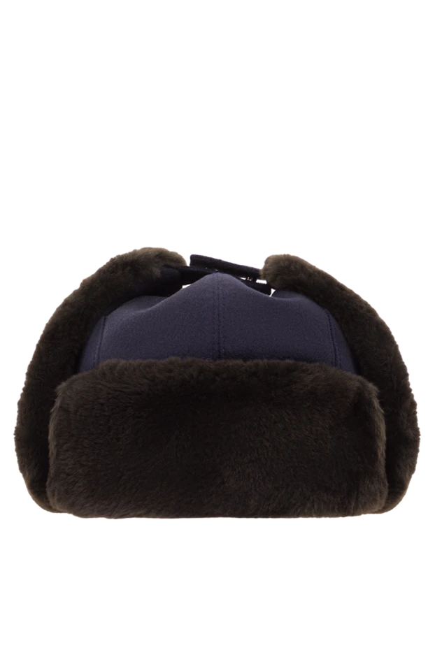 Enrico Mandelli navy blue cashmere ushanka hat with fur trim 193158 - photo 1