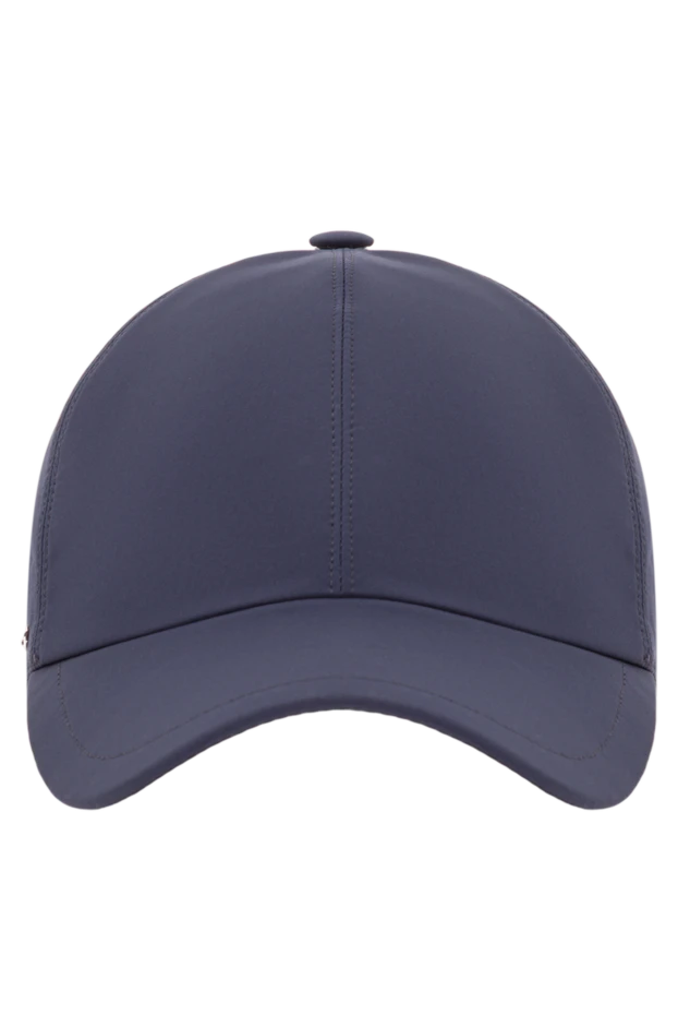 Enrico Mandelli men's dark blue cashmere baseball cap with logo 193161 - photo 1
