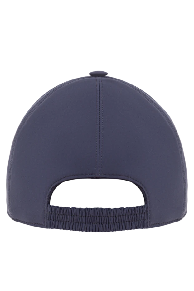 Enrico Mandelli men's dark blue cashmere baseball cap with logo 193161 - photo 3