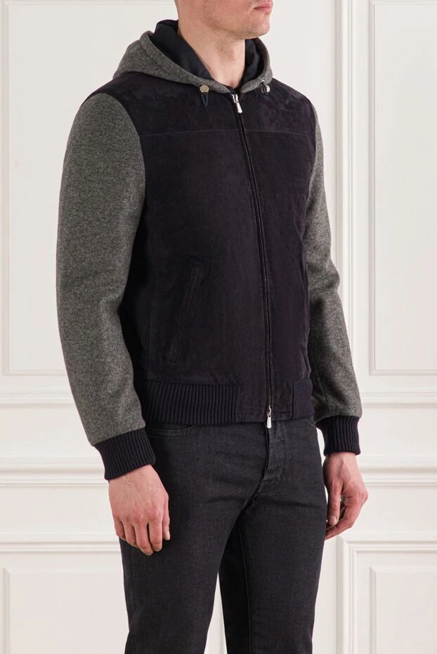 Enrico Mandelli men's bomber jacket with contrast sleeves and hood 193186 - photo 3