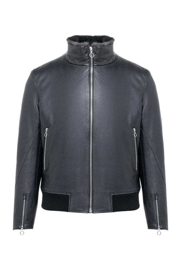 Seraphin black leather bomber jacket with fur collar 193271 - photo 1