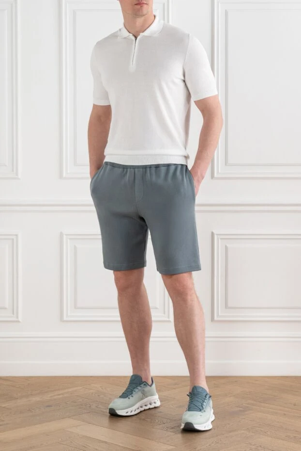 Cesare di Napoli men's gray-blue knit bermuda shorts 193273 - photo 1
