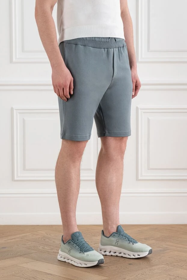 Cesare di Napoli men's gray-blue knit bermuda shorts 193273 - photo 2