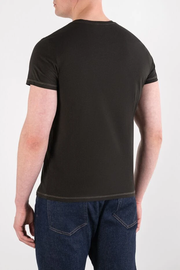 Balmain men's cotton brown fitted t-shirt 193277 - photo 3
