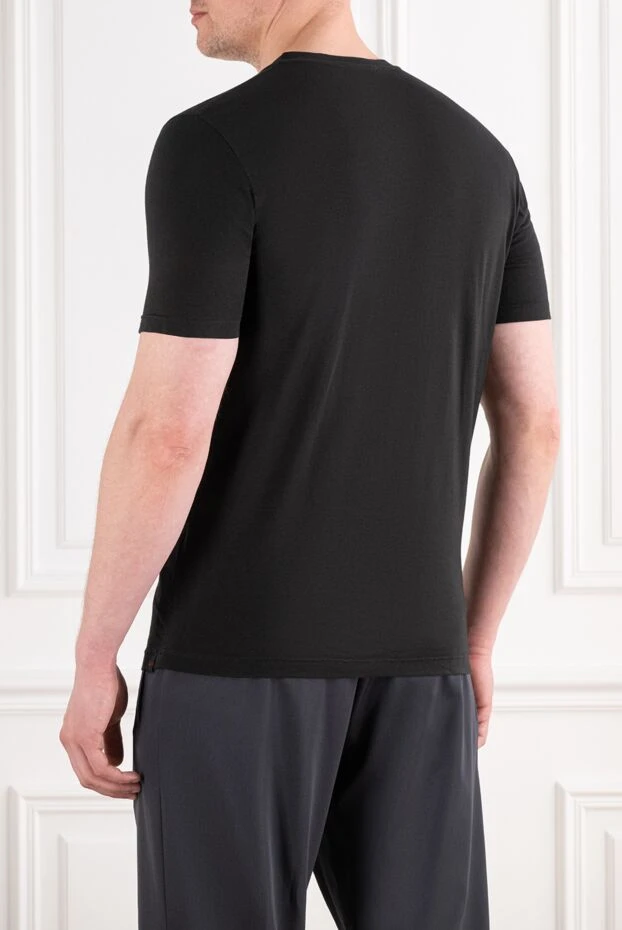 Gran Sasso men's black knitted v-neck t-shirt 193279 - photo 3