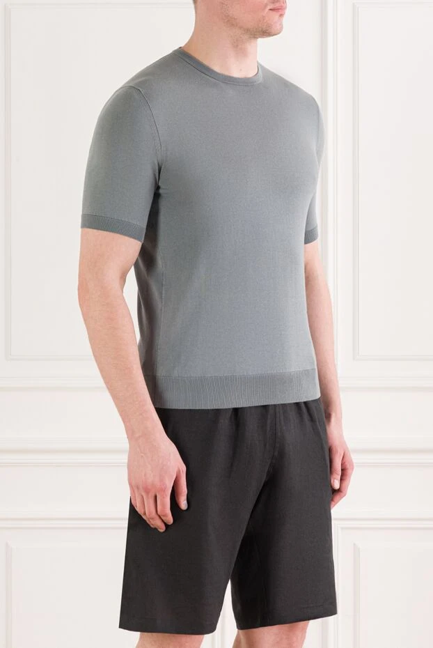 Cesare di Napoli men's t-shirt made of natural cotton in a classic gray color. (markdown) 197958 - photo 3